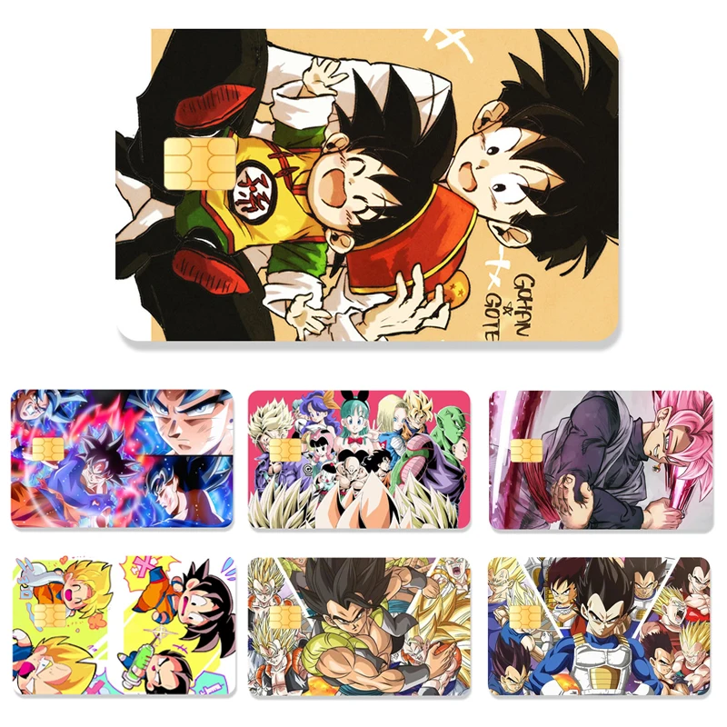 New Dragon Ball Card Sticker Credit Card Chip Creativity Fashion Cartoont Kawaii Stickers Big and Small Chip Stickers