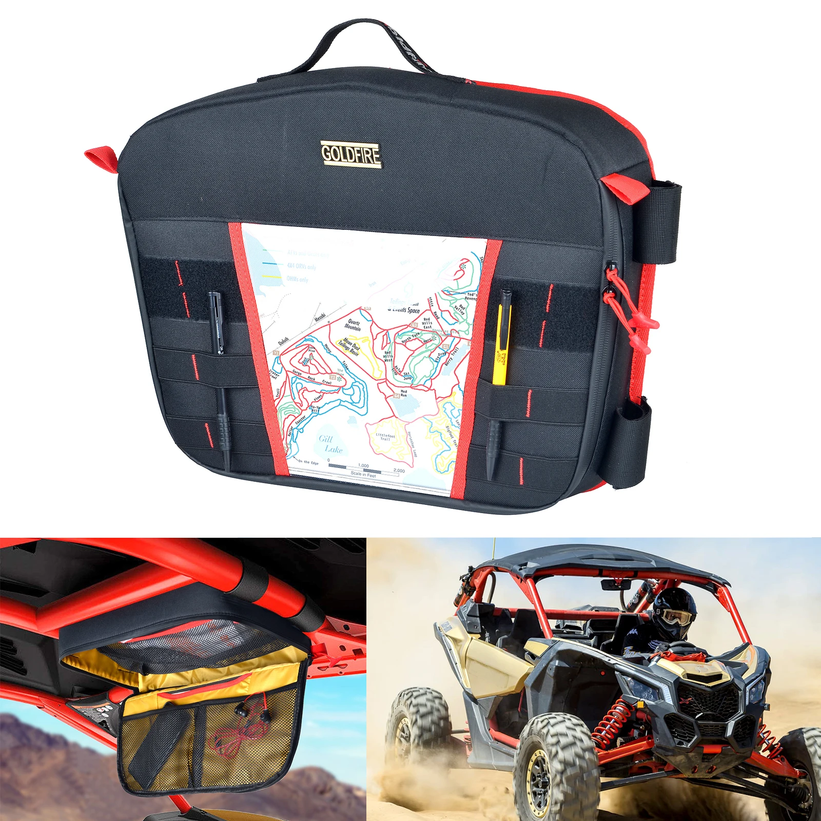 

Maverick X3 Accessories 10 L Overhead Roof Tent Bag Over Head Roof Car Organizer Storage Bag for UTV Can Am Maverick X3 MAX