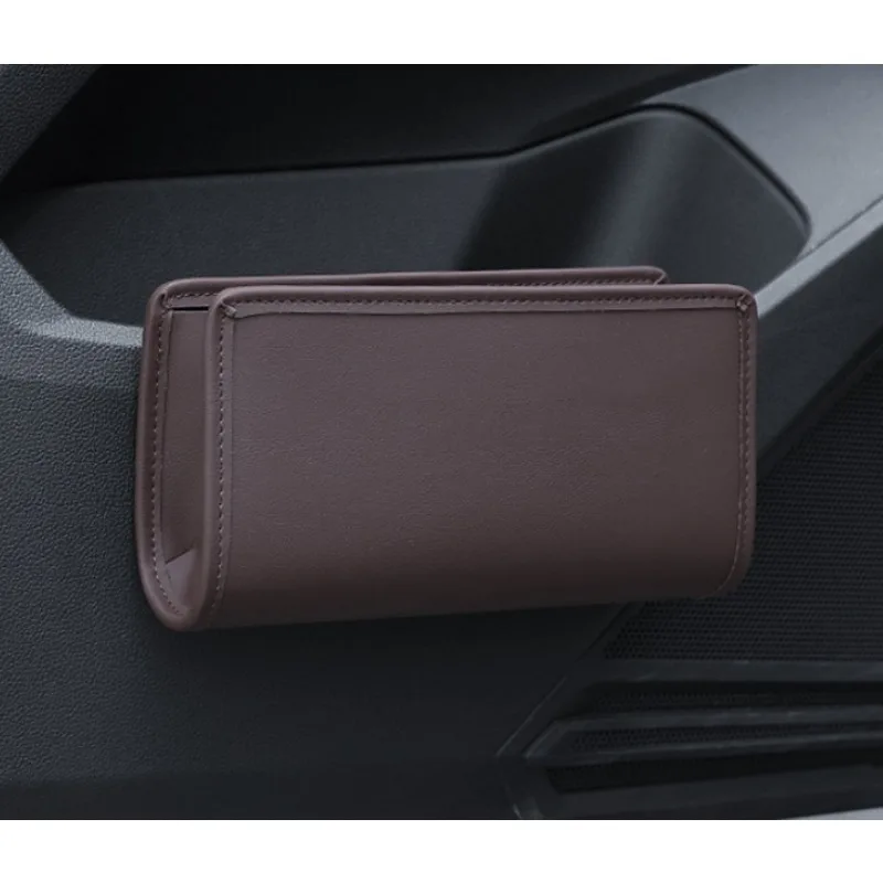 Cubo de basura para coche, caja de almacenamiento para puerta lateral, caja de almacenamiento colgante para respaldo de asiento, caja de almacenamiento plegable multifuncional, 1 ud.