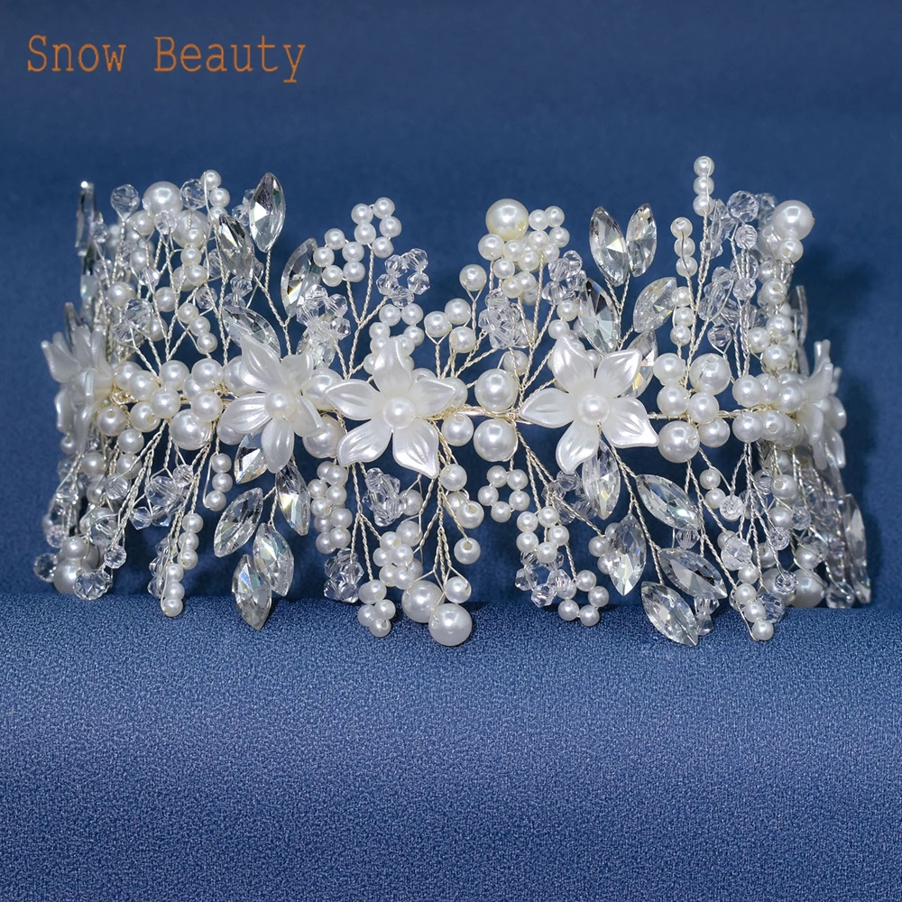 DZ023 Luxury Wedding Headpieces Crystal Bridal Headband Decorative Head Jewelry for Women Tiara Queen Hair Accessories