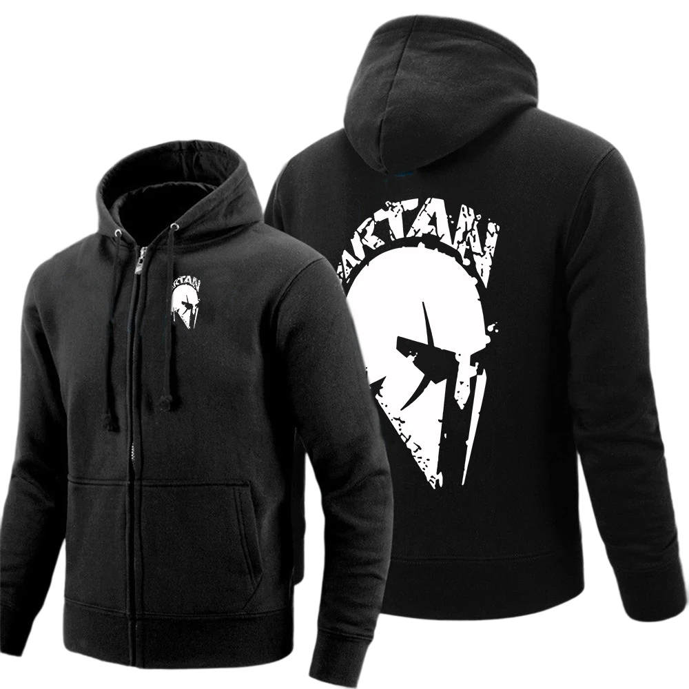

Retro Spartan The men's solid color zipper pullover is suitable for spring and autumn, being neat and tidy hoodies jacket