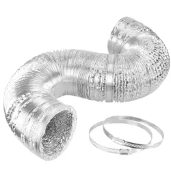Manguera de ventilación para secador de conductos de aire, flexible, no aislado, con 2 abrazaderas, 4 '', 5'', 6 '', 8'', 10 '', 12'', 8 pies