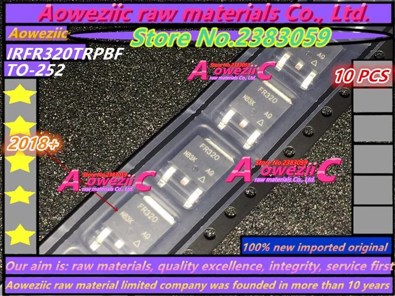 Aoweziic  2018+ 100% New Imported Original  IRFR320TRPBF   IRFR320  FR320 TO-252 MOS FET 3.1A 400V