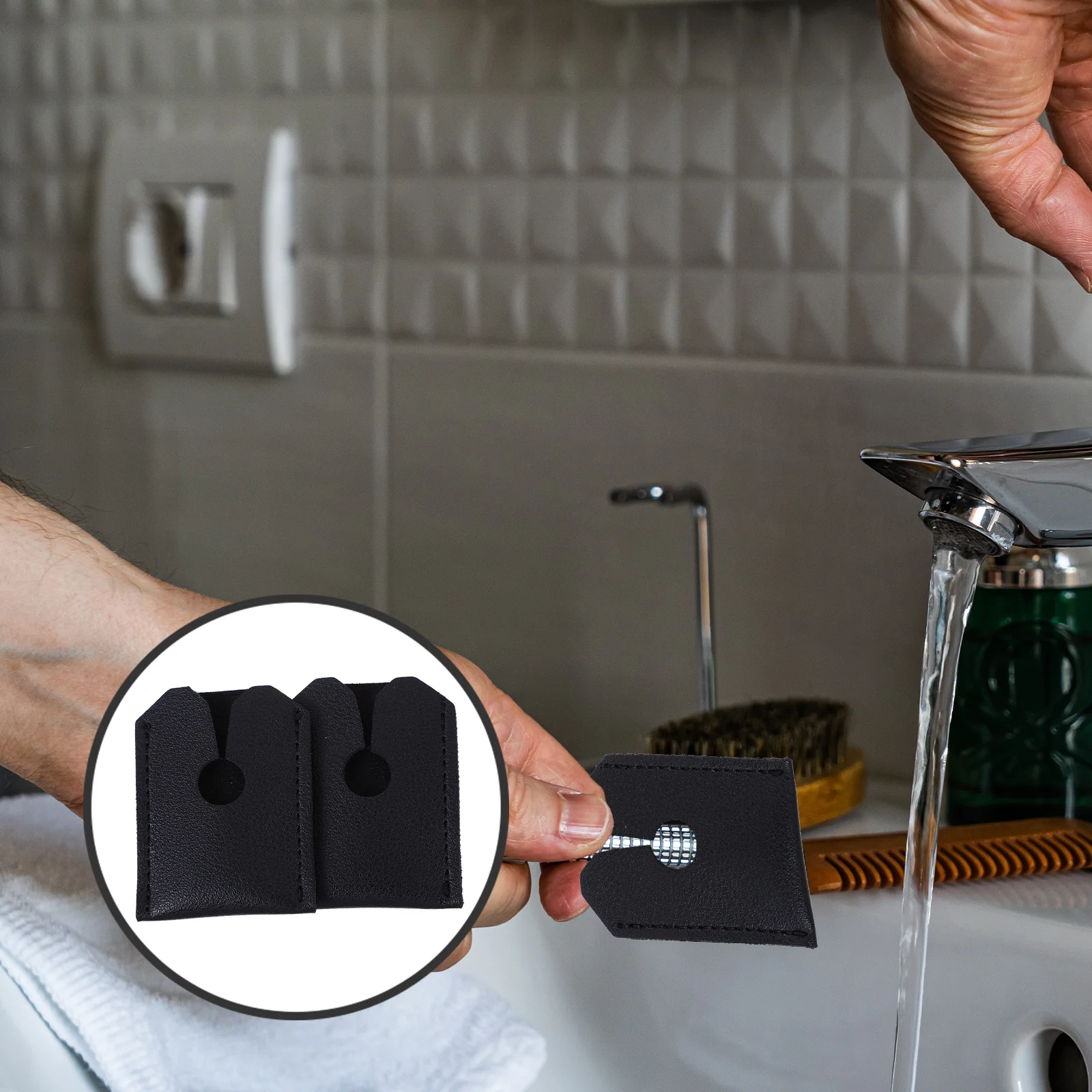

2Pcs Razor Head Cover Sleeve Guard Durable Safety Shaving Manual Shaver Protective Bag Safety Razor Head Cover