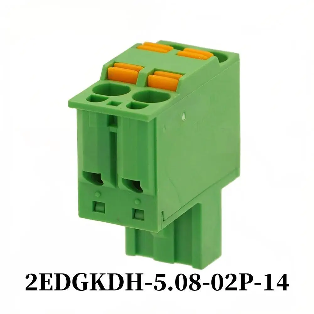 1pc 2EDGKDH-5.08 Green Terminal Block Socket Double Spring Button Wiring For Industrial Control Electrical Equipment Supplies