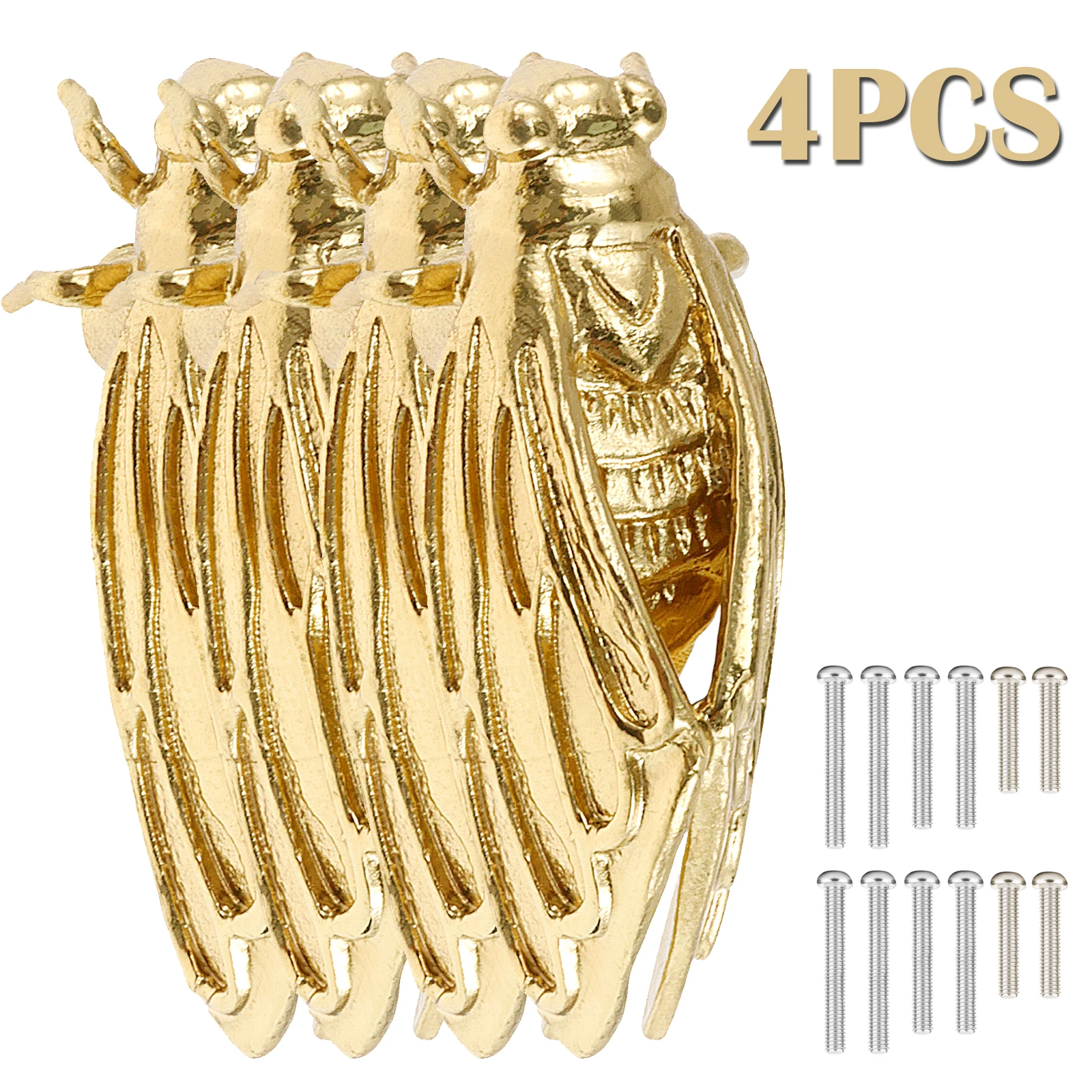 

4PCS/2PCS Cicada Cabinet Knobs Decorative Animal Knobs Pull Handle for Drawer Wardrobe Cupboard Dresser Furniture Door Handles
