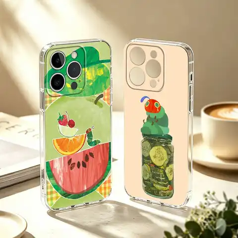 The Very Hungry Caterpillar Phone Case For iPhone17,16,15,14,13,12,11 Plus,Pro Max Soft Transparent Cover
