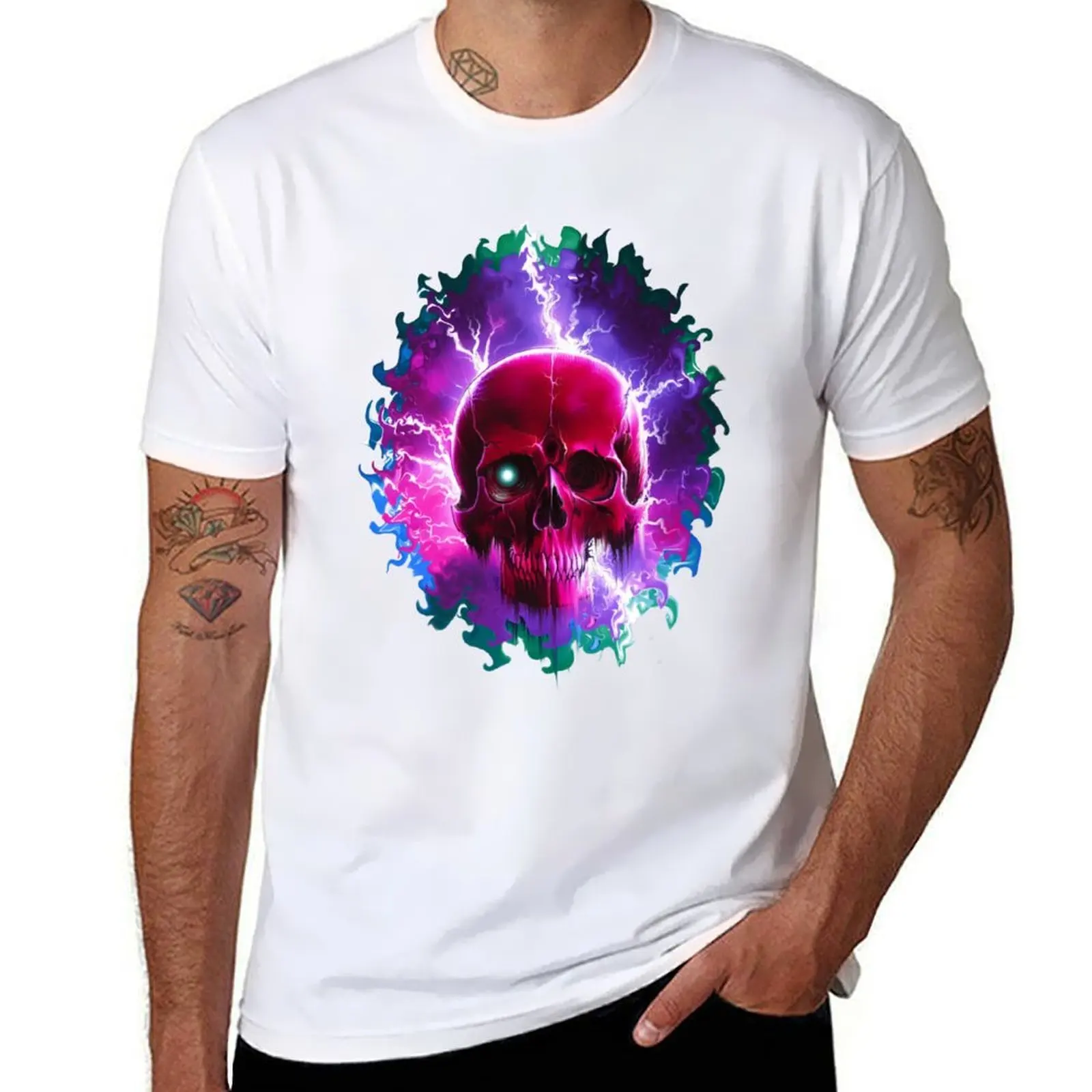 

Electro Skull T-Shirt man tshirt cotton tshirt 100% T-Shirt