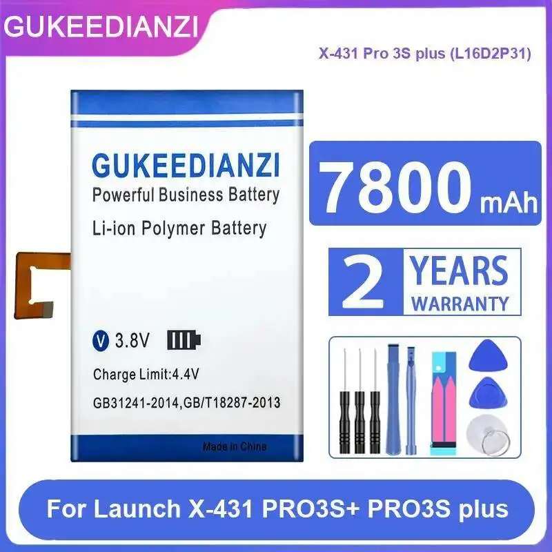Для запуска X-431 PRO3S + PRO3S Plus Pro 3S L16D2P31 аккумулятор для диагностического инструмента большой емкости надежная замена 7800 мАч Для запуска X-431 PRO3S + PRO3S Plus Pro 3S L16D2P31 аккумулятор для диагностического инструмента большой емкости надежная замена 7800 мАч