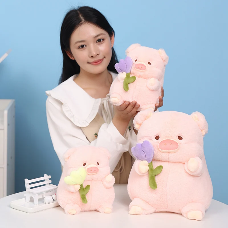 20-50cm Kawaii ดอกไม้ Angel Pig ของเล่นตุ๊กตาการ์ตูนตุ๊กตาสัตว์ Plushies ตุ๊กตาอะนิเมะนุ่มของเล่นสําหรับของขวัญวันเกิดหญิง