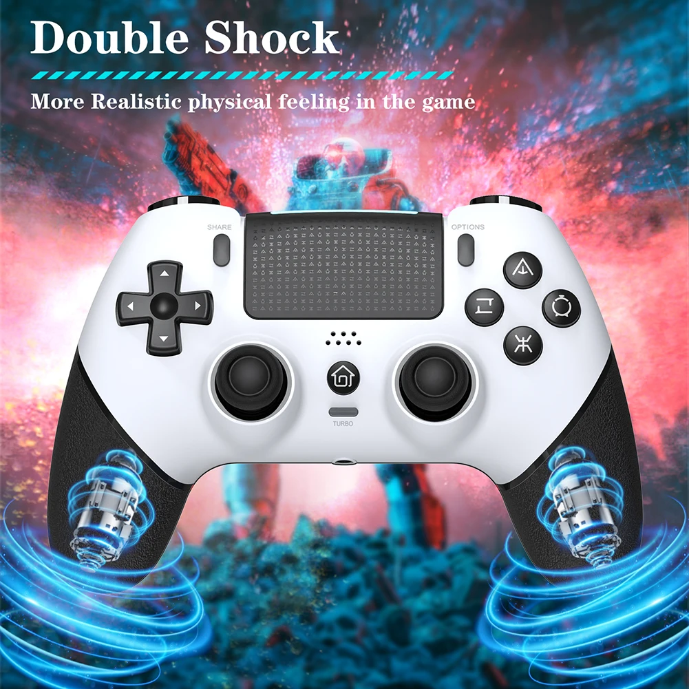 Wireless Gamepad 6 Axis Gyro Bluetooth Wireless Controller Dual Vibration Hall Effect Joystick for PS4/PS4 Pro/PS4 Slim/PC