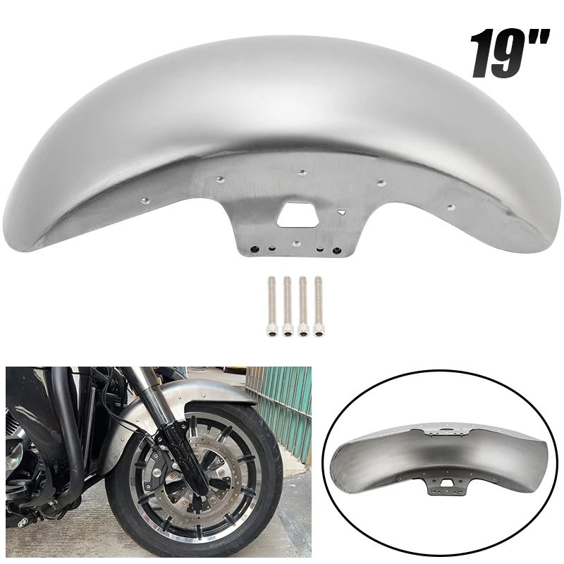 

19'' Motorcycle Front Fender Mudguard Cover Protector Unpainted For Harley Touring Road King Electra Street Glide 2014-up