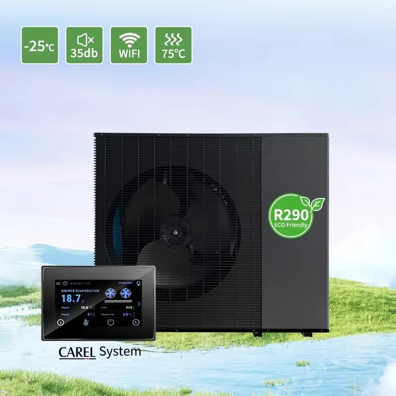 9KW 16KW 18kw Heating Cooling DHW Pump 35db R290 DC Inverter All in One Air Source Heat Pump Air Water Heater