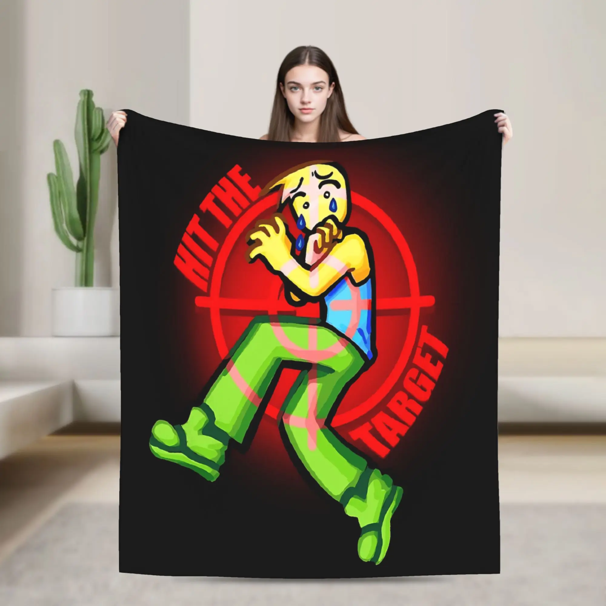 Warm Soft Blanket Airplane Travel Forsaken Hit The Noob Throw Blanket  Flannel Bedspread For Outdoor Pattern Sofa Bed Cover