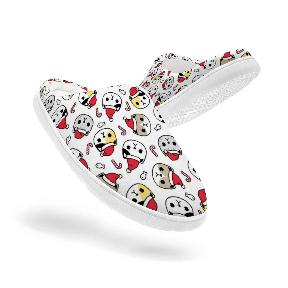 

Christmas Cat Keep Smiling Home Cotton Slippers for High Quality Plush Casual Keep Warm Shoes Thermal Slipper