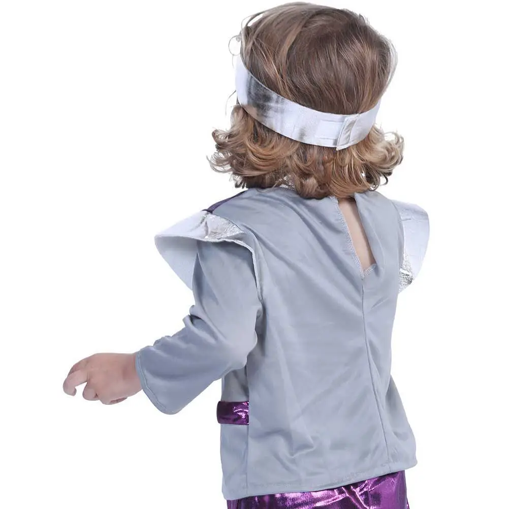 1 conjunto cosplay robô traje poppin adereços role play roupas desempenho wear durável não desbotamento tamanho m roxo