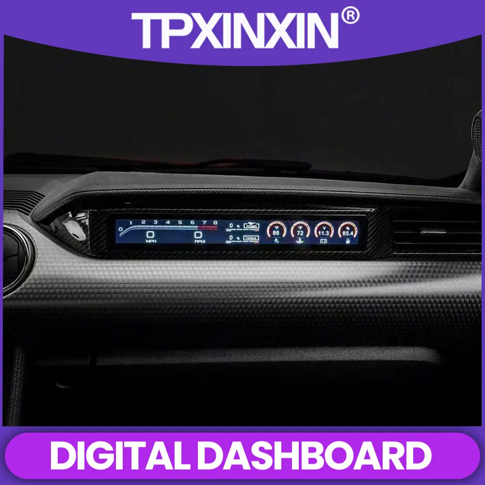 New Passenger Screen Android For Ford Mustang S550 2015-2023 Speedometer Counter Fuel Digital Fashboard Co-pilot LCD Instrument