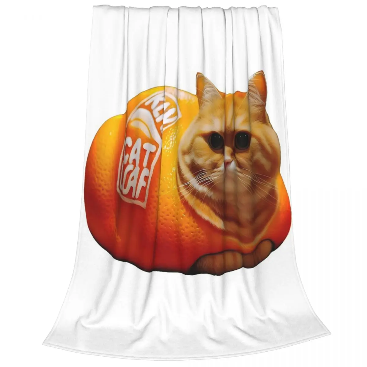 Fat Cat Loaf In Orange Blanket Fleece Breathable Sofa Throw Blankets For Couch Bedding Office Throws Bedspread Quilt