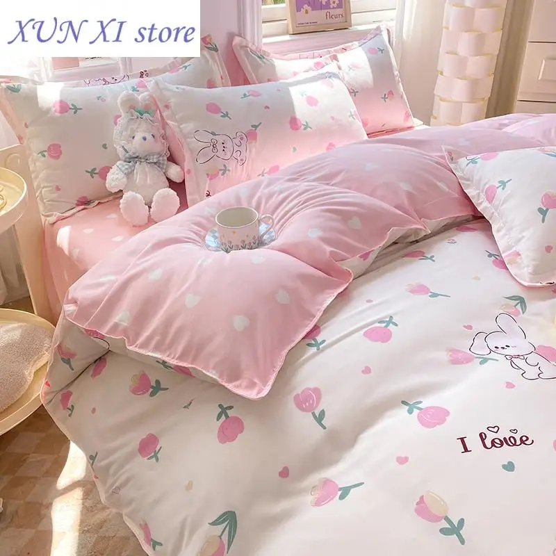 New 4-piece bedding set comforter set Soft and comfortable for be suited to four seasons Suitable for the room dormitory