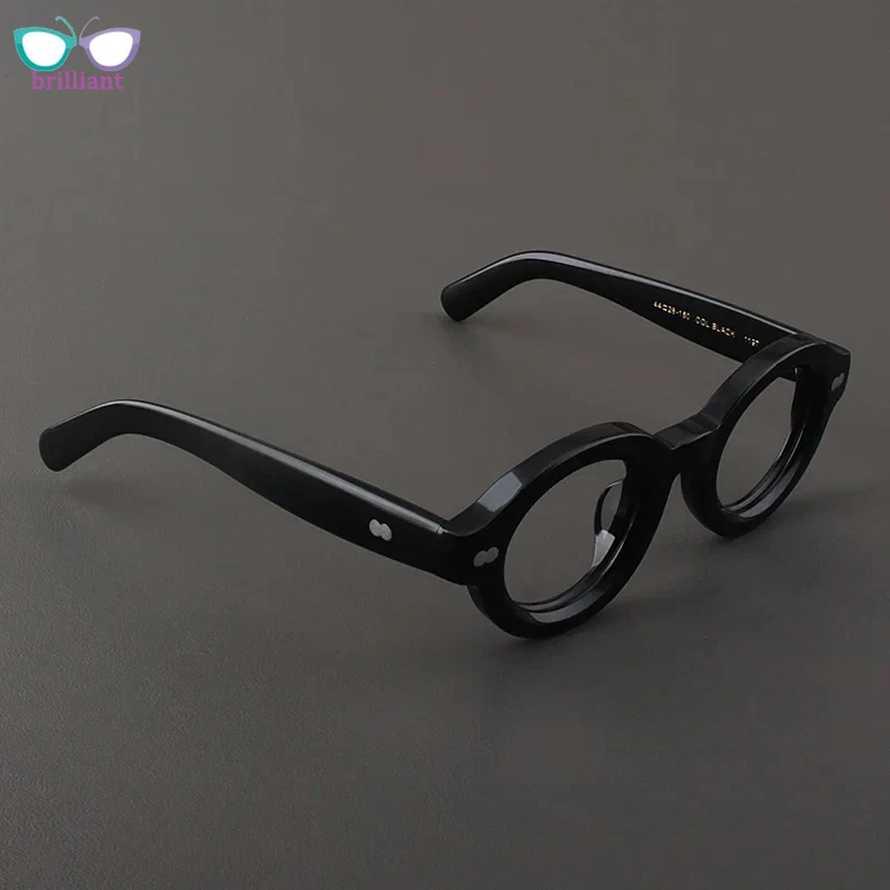 

Vintage Black Thick Circular Myopia Glasses Frame Women Fashion High-quality Acetate Luxury Brand Men Prescription Eyeglasses