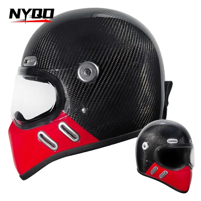 

Carbon Fiber Retro Cruise Helmet Pedal Four Seasons Men's and Women's Motorcycle Helmets motorcycle helmet casco moto