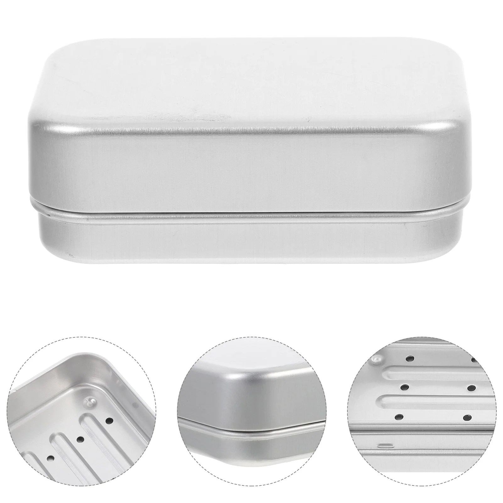 

Japanese Aluminum Soap Box Bar Travel Case Dish With Drain Sponge Holder Bracket Container Dad