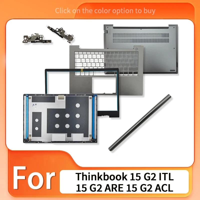 Grau Neu für Thinkbook 15 G2 G3 ITL 15 G2 G3 ARE 15 G2 G3 ACL LCD-Rückabdeckung, Frontblende, Scharniere, Handauflage, untere Gehäuseabdeckung
