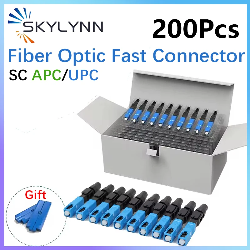 200 Stuks Sc Snelle Veldassemblage Ftth Embedded Fiber Optic Quick Connector Sc Apc Sm Fiber Sc Upc Cold Connector Hoge Kwaliteit