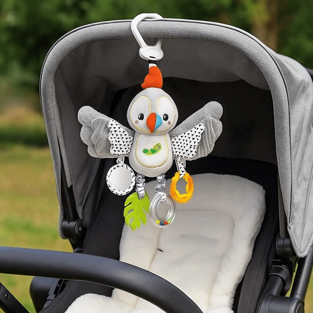 PP Cotton Cartoon Animal Bell Rabbit Penguin Montessori Newborn Rattles Toys Soft Wear-resistant Rattle Teether Toys
