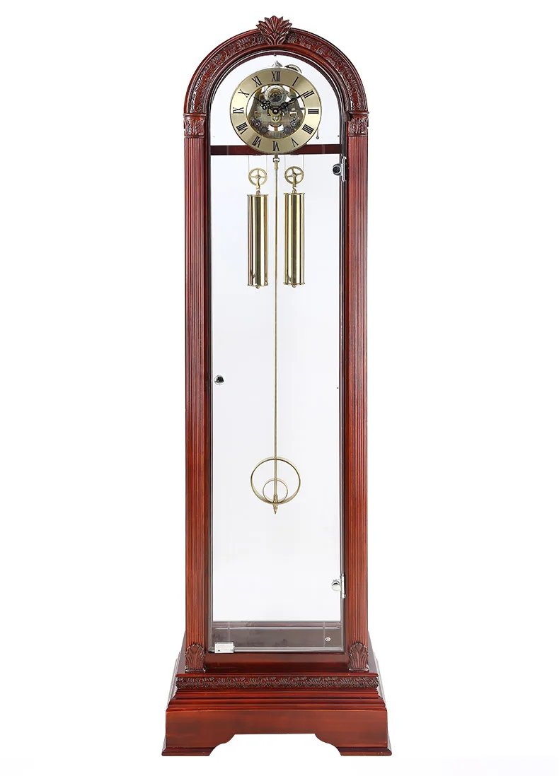 ZH Polaris Hammer Zipper Movement Floor Clock Solid Wood Living Room Mechanical Clock