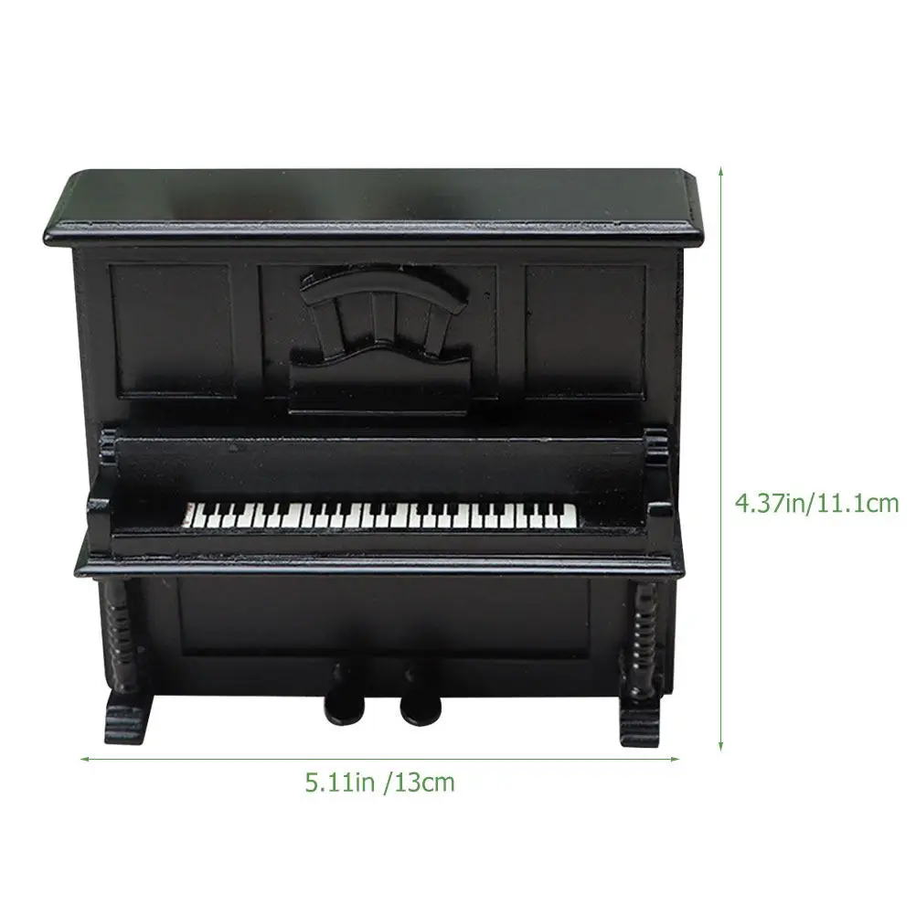 Miniature Piano Wooden Small Upright Home Ornament Decorative Micro Landscape Dollhouse Accessories Mini House Piano