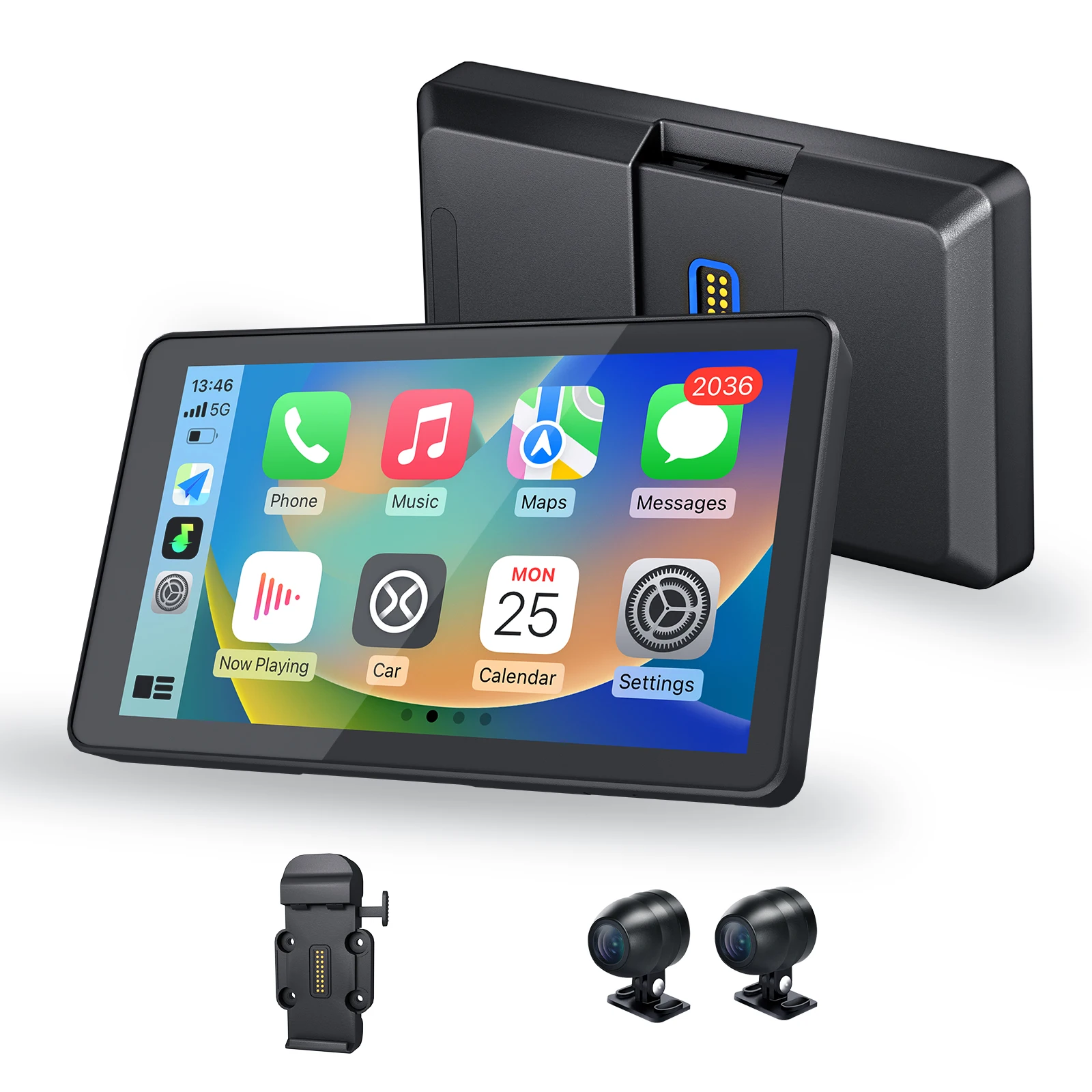 

Carabc Motorcycle Carplay GPS Navigation Screen with 6 Inch Waterproof IP68 Dashcam Camera Moto Android Auto Touch Display