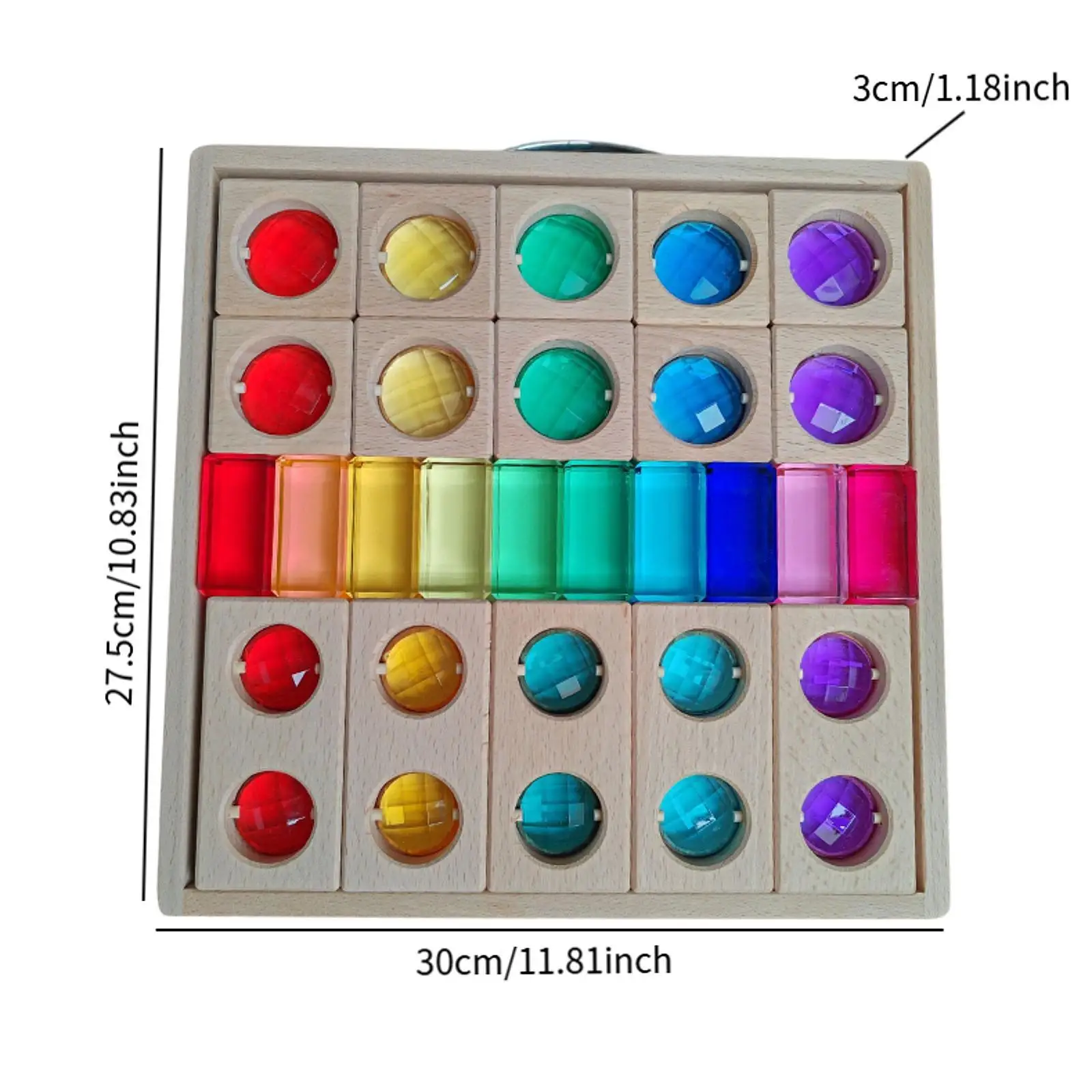 Acrylic Wooden Blocks Set Sparkling Stacking Toy for Boys Girls Kids Holiday