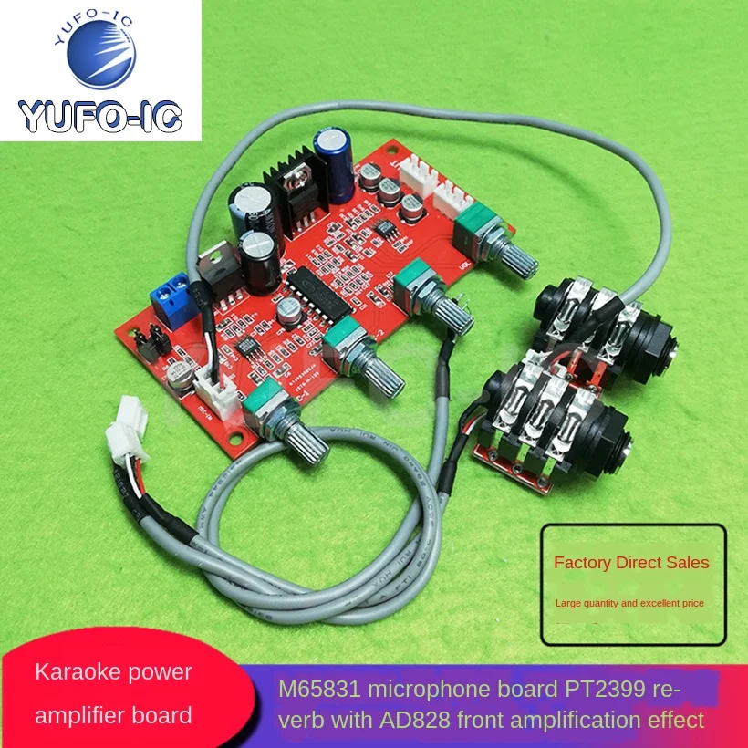 

Free Ship 2pcs Karaoke Board Pt2399 Reverberation With Ad828 Front Amplification Effect Super NE5532 M65831 Microphone Board