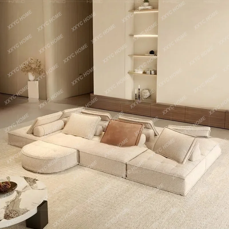 Fabric island double-sided sofa high-end atmosphere horizontal hall creativity, tofu blocks