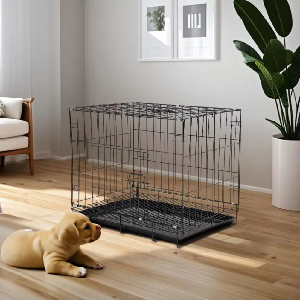 Extra Large Wire Dog Crate with 2 Doors and Tray 70cm