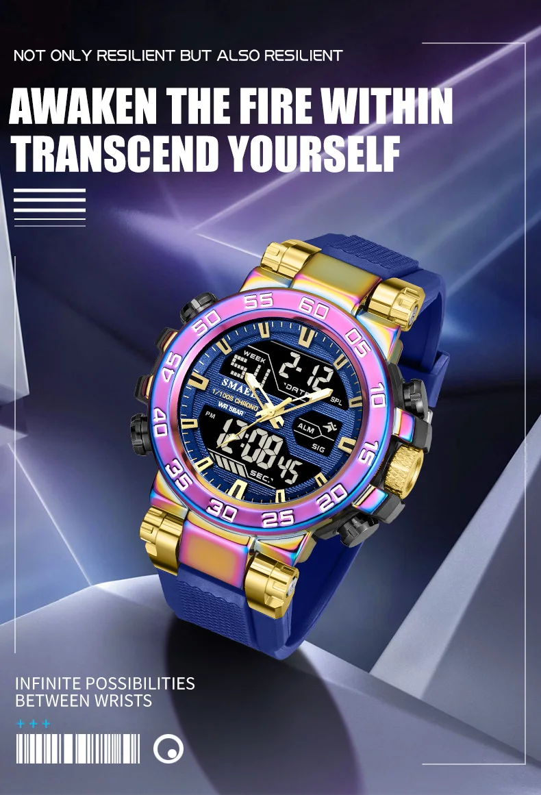 

SMAEL 8139 Men's Alloy Case TPU Strap Sport Watch - 50M Waterproof LED Backlight Alarm Stopwatch Chronograph Shock Resistant