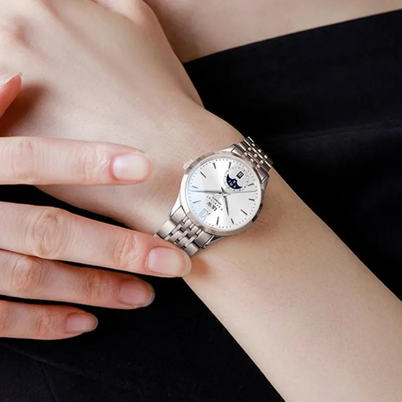 Jam Tangan Mekanis Mewah Bermerek CARNIVAL untuk Wanita Jam Tangan Gerakan Otomatis Safir Modis Wanita Jam Tangan Tahan Air Reloj Mujer