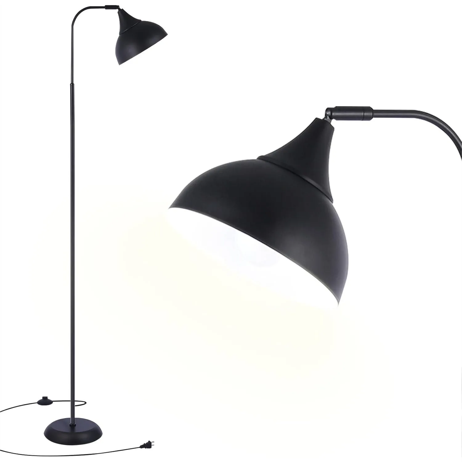 

Industrial LED Floor Lamp Adjustable Standing Light For Living Room Bedroom Office