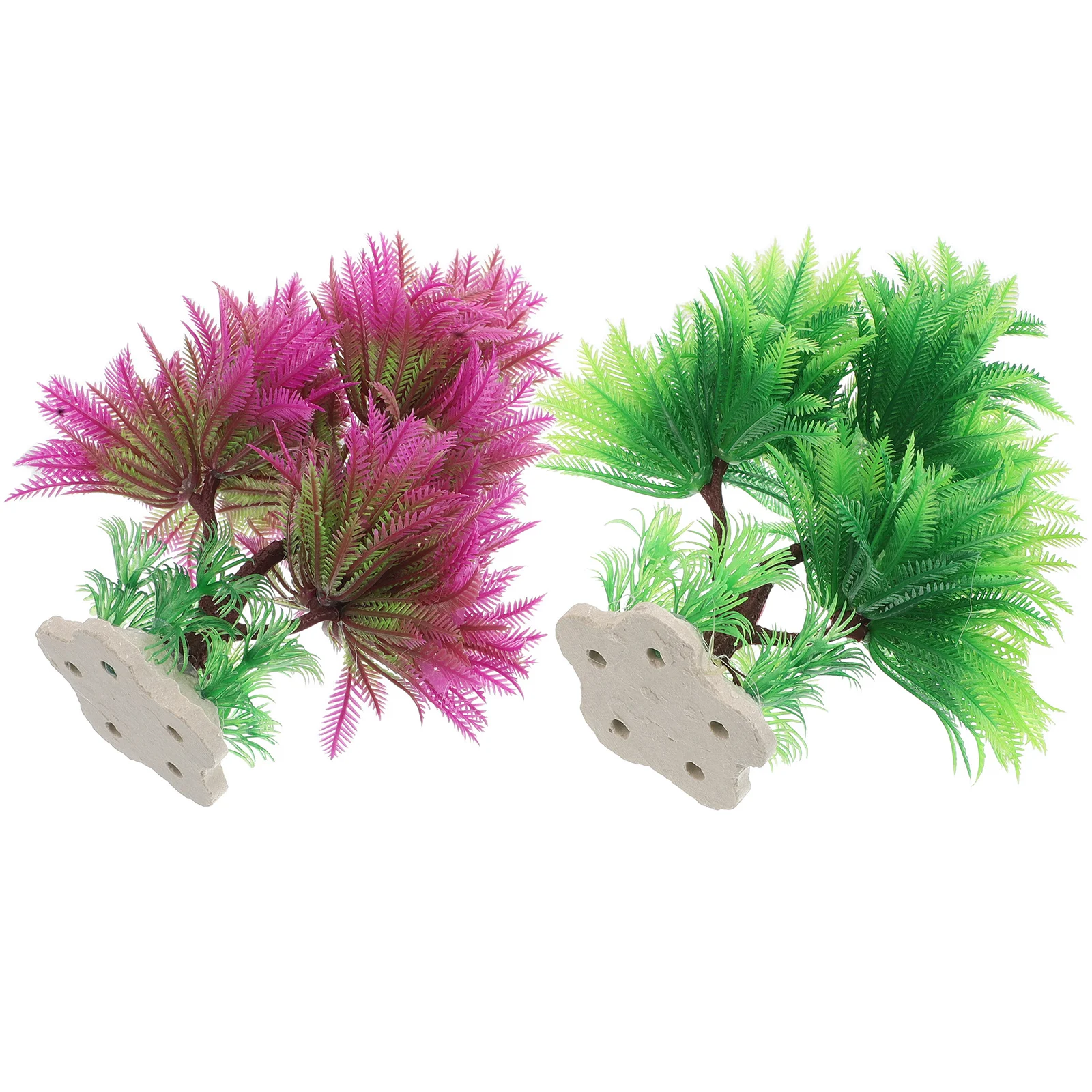 

2Pcs Artificial Aquarium Plants Fake Grass Reptile Plants Seaweed Decoration High Realism Durable Plastic Safe Water Quality