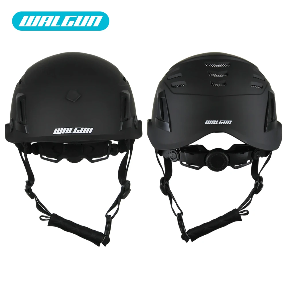 WALGUN K202 Casco di sicurezza per lavori di costruzione con occhiali Visiera per lenti Cappello di protezione per le orecchie Elettricista Casco da arrampicata ad altezza