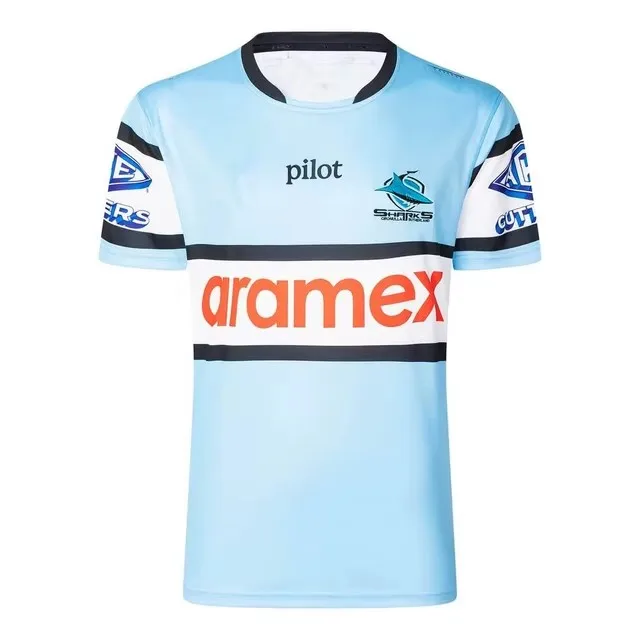 2025 CRONULLA SHARKS HOME RUGBY JERSEY 2025/2026 SHARKS MEN'S LONG SLEEVE TRAINING SHIRT SINGLET SHORTS Size:S-5XL