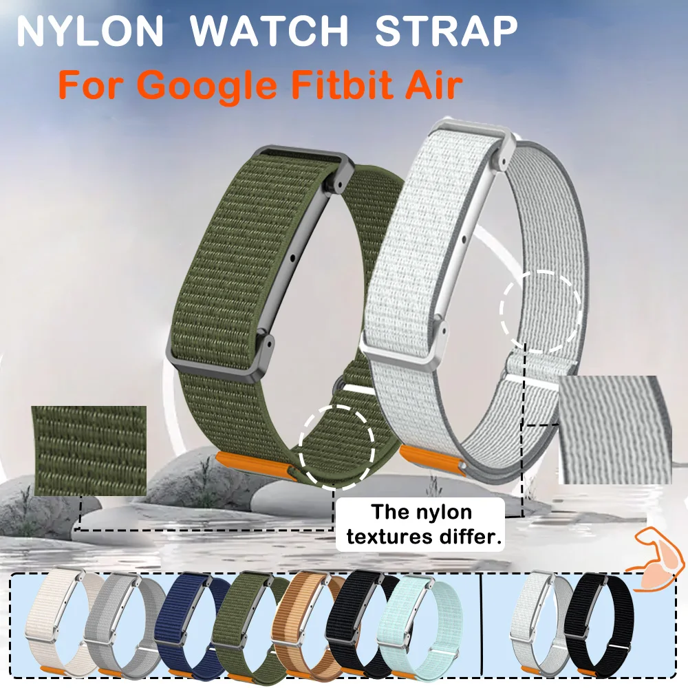 Weiches gewebtes Nylon-Armband für Google Fitbit Air, Unisex, verstellbar, tägliches Zubehör, Ersatzband für Google Fitbit Air