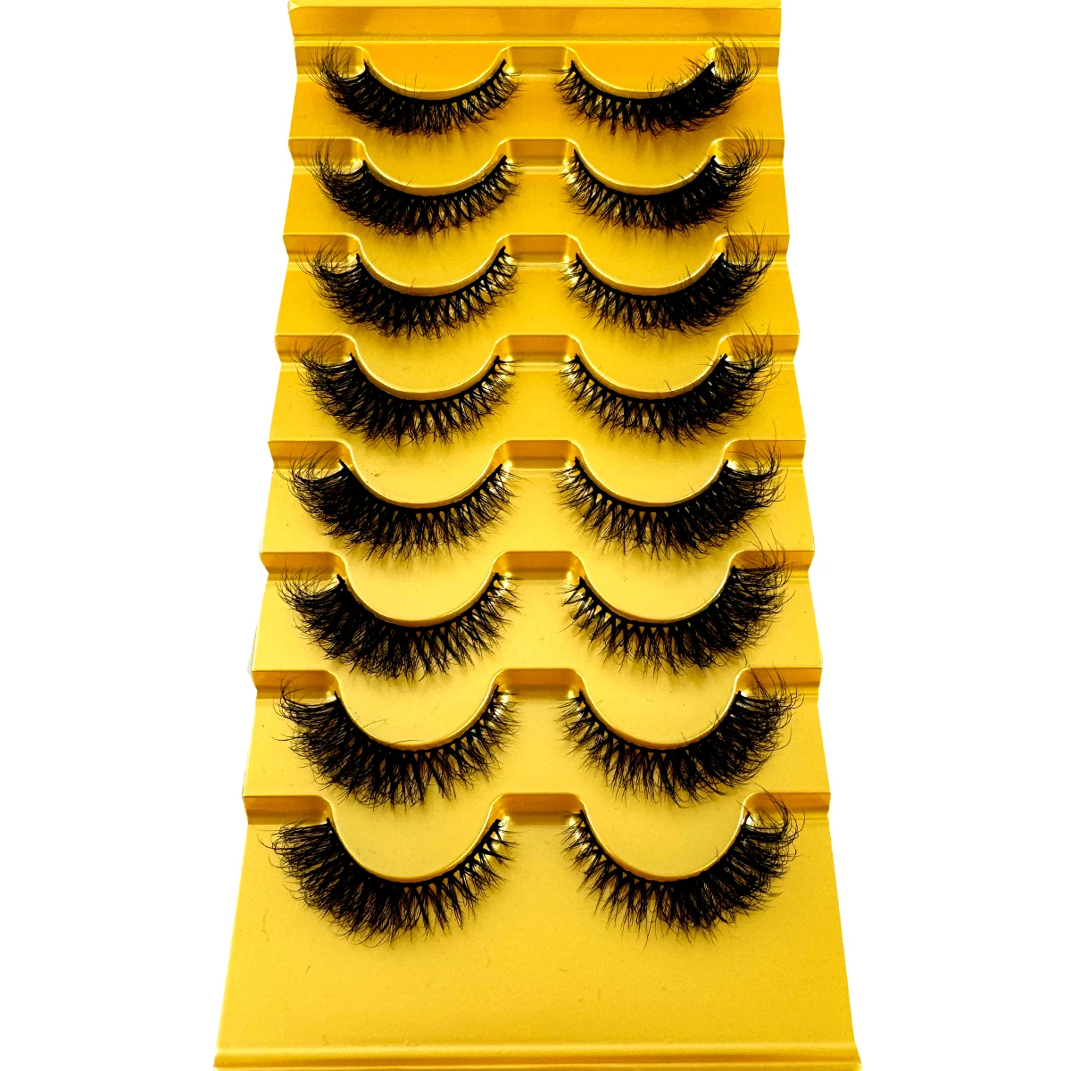 New 8 pairs Cat eye Eyelashes 3D Natural False Lashes 5d Fluffy Soft Cross Manga Lashes Wispy Natural Eyelash Extension Makeup