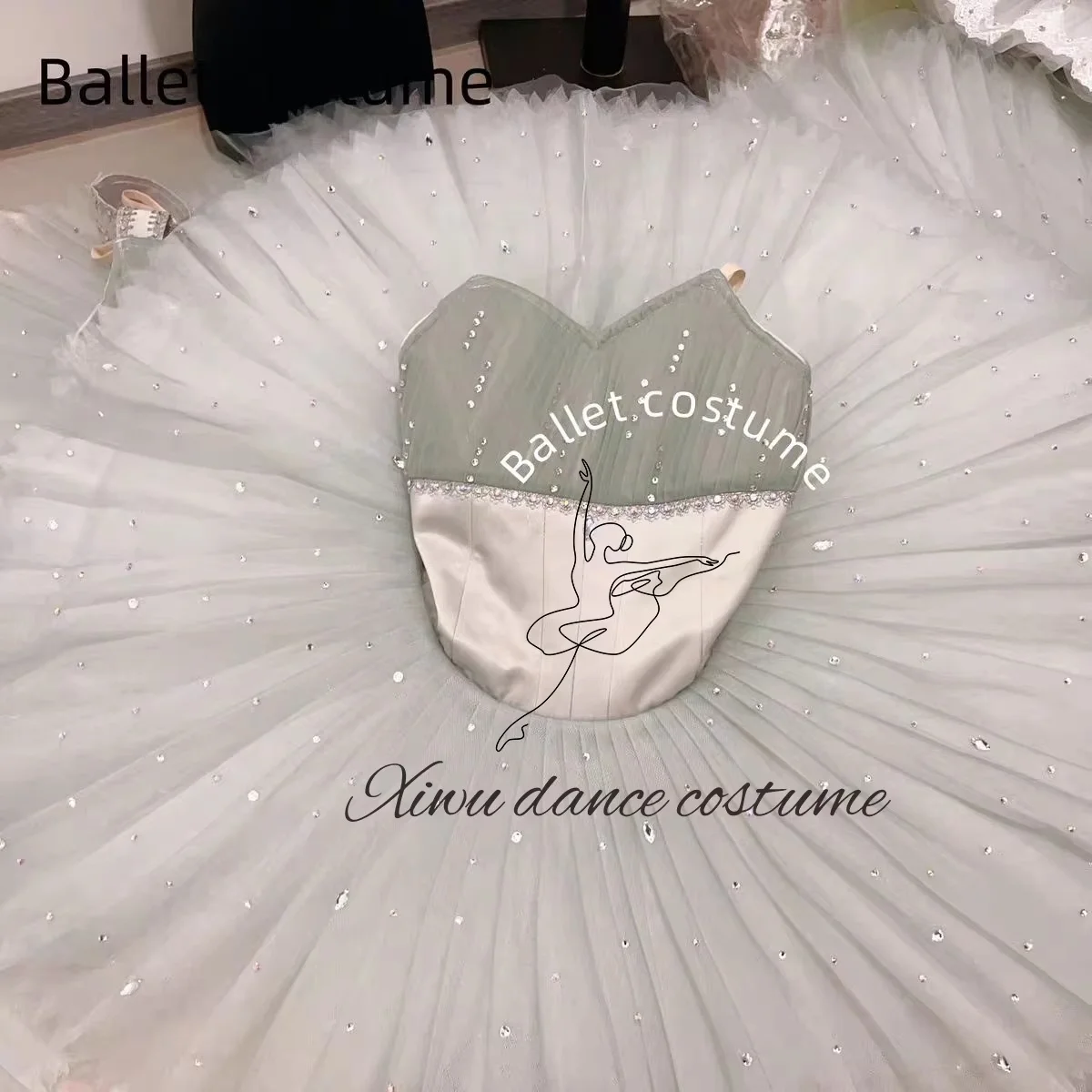 Grey Silver Fairy Dancer Variations Ballet Performance Costume Customization