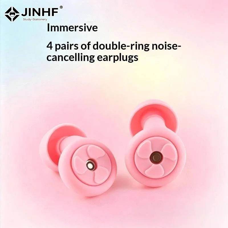 1Pair Silicone Ear Plugs Noise Reduction Earplugs With Ear Tips Reusable Soft Ear Plugs For Sleeping Study Travel
