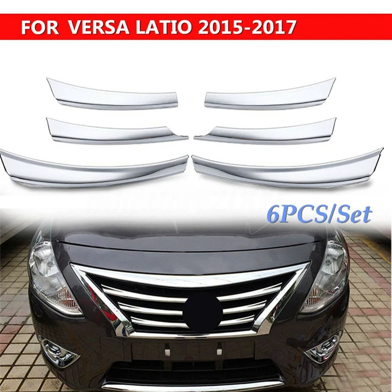 Frente do carro grade de malha Bumper Cover, guarnição para Nissan Versa, Latio, Almera, 15-17