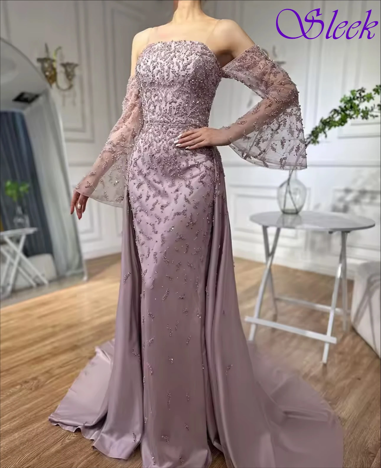 

Customized Straight Boat Neck Cap Sleeve Elegant Evening Dress Delicate Bespoke Occasion Gowns Temperament Classic Party Dress