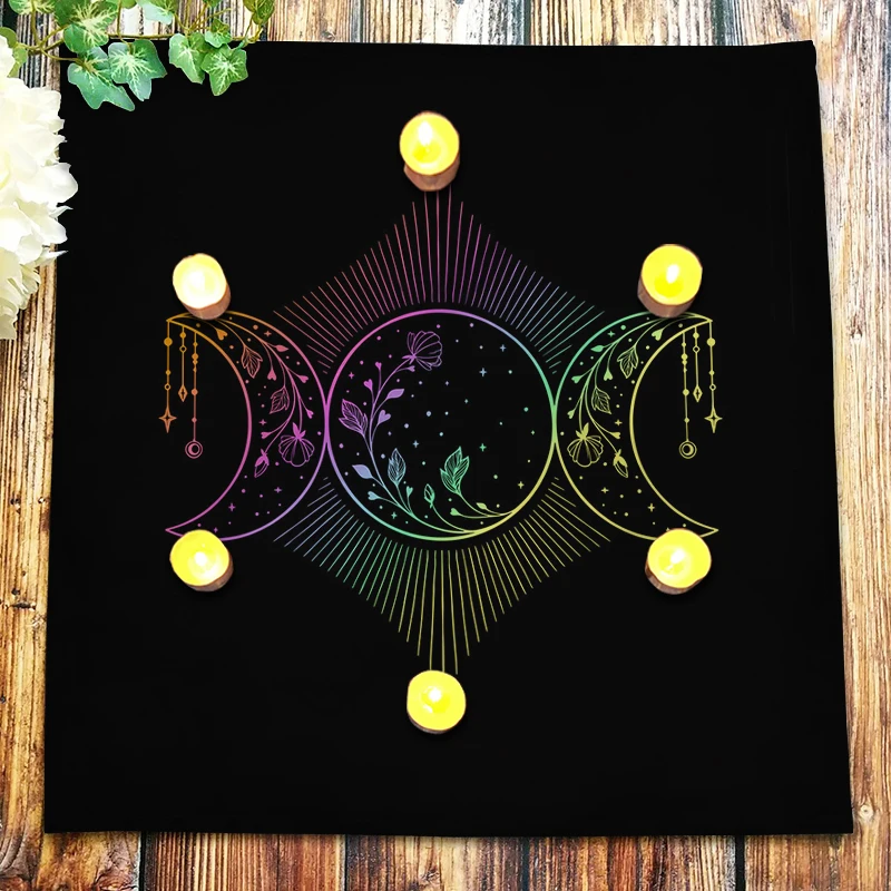 Triple Moon Goddess Tarot Tablecloth Velvet Altar Cloth Astrology Oracle Card Pad Divination Special Crystal Pendulum Dropship