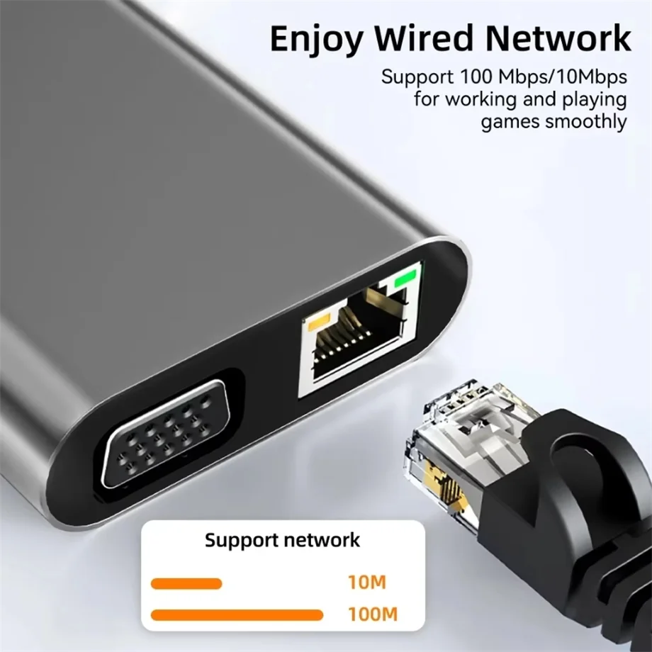 Usb c hub 4k 30hz tipo c para hdmi-adaptador usb 3.0 11 em 1 tipo c hub doca pd vga USB-C divisor para macbook pro ar